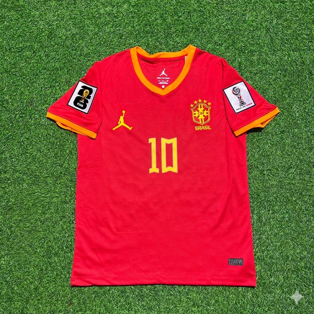 Neymar Jr. 10# Brasilien WM 2026 Rotes Trikot