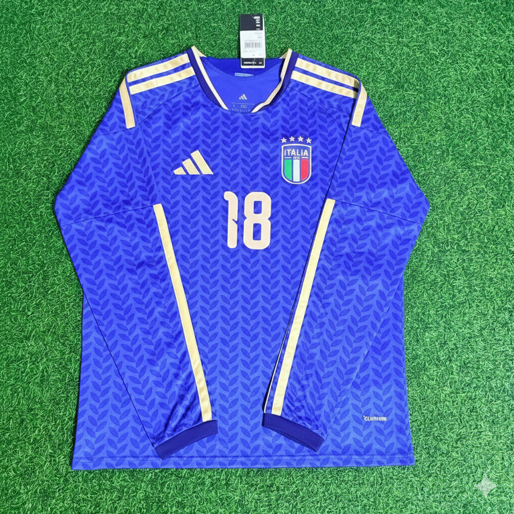 Maillot de football manches longues Nicolo Barella 18 - Italie Coupe du Monde 2026