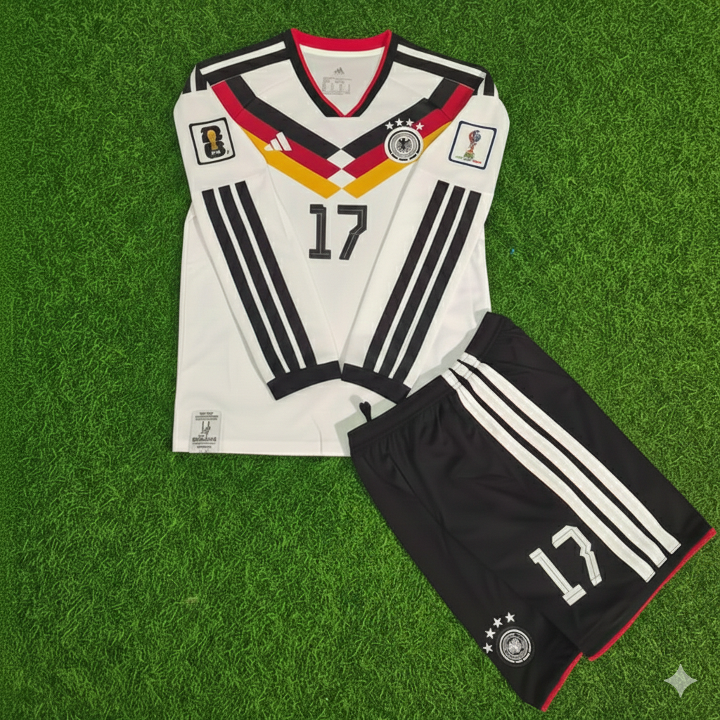 Florian Wirtz 17 – Deutschland 2026 WM Kinder Langarm Fußball Trikot-Set – Heimtrikot