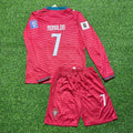 Cristiano Ronaldo Portugal 2026 Kids' Long-Sleeve Red Home Kit