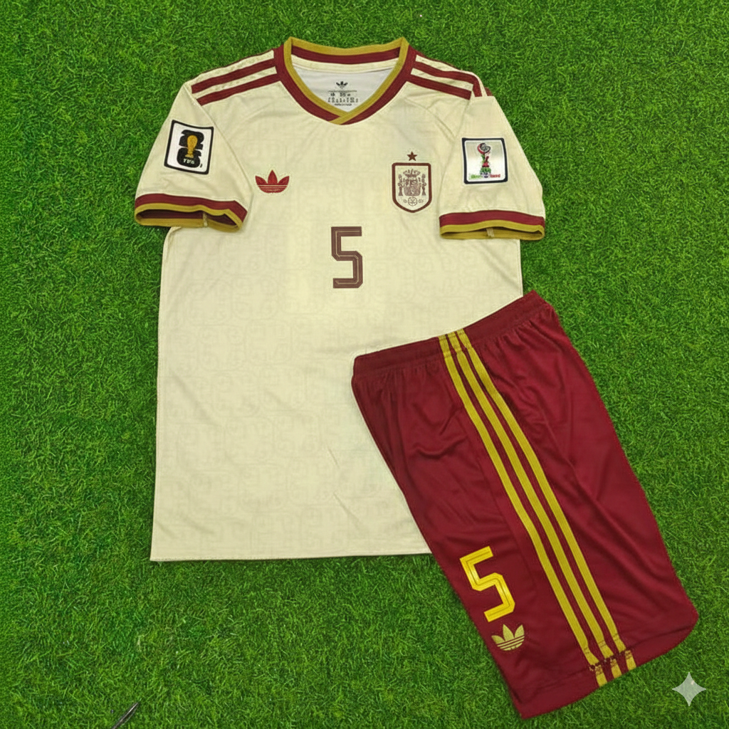 Pau Cubarsi 5 – Maillot de football enfant extérieur Coupe du Monde Espagne 2026