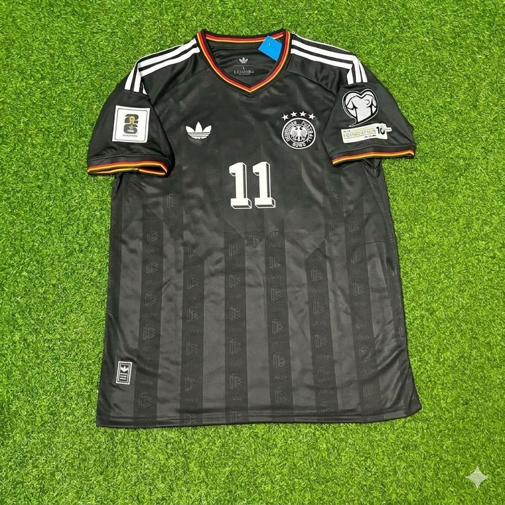 Nick Woltemade 11# Deutschland WM 2026 Schwarzes Fußballtrikot im Black Style
