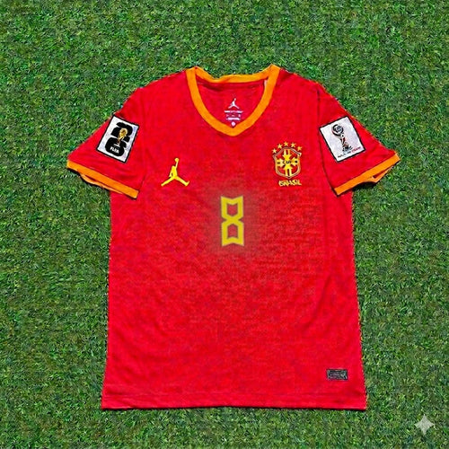 Bruno Guimarães 8# Brasilien 2026 WM Rotes Trikot