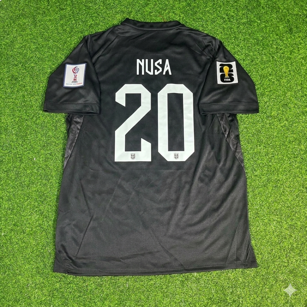 Antonio Nusa #20 Norwegen WM 2026 Schwarzes Auswärtstrikot