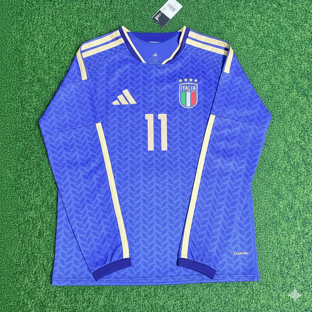 Gianluca Scamacca 11 – Italien 2026 WM-Fußballtrikot mit langen Ärmeln