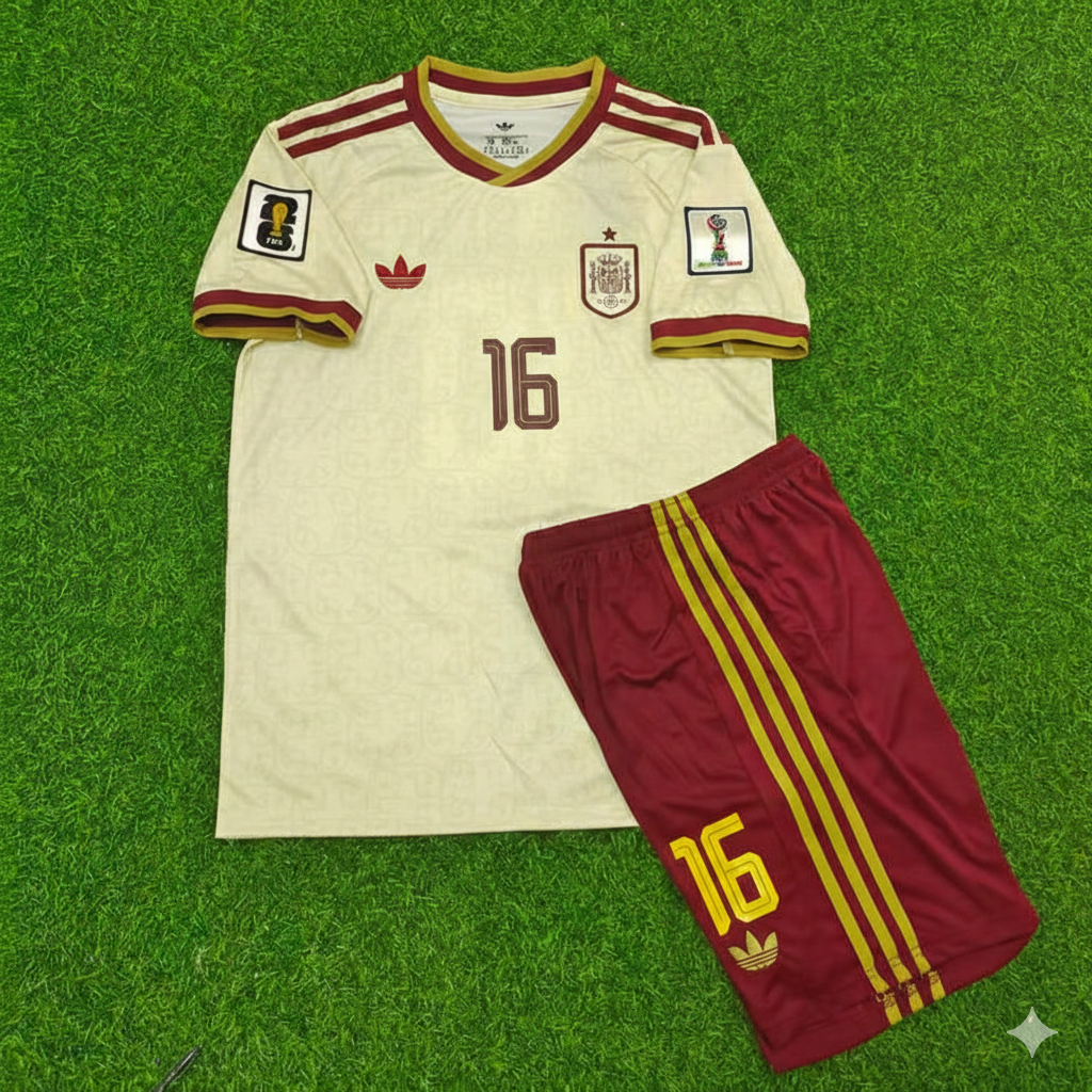 Rodri 16 – Maillot de football Enfant Espagne Coupe du Monde 2026 Extérieur