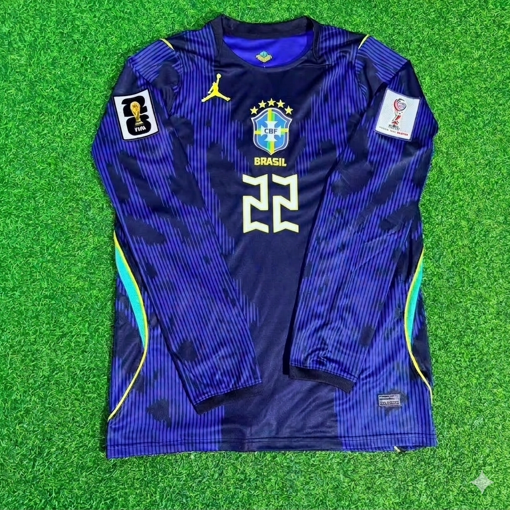 João Pedro 22# Brazil WC 2026 Sleeve Blue Away Kit