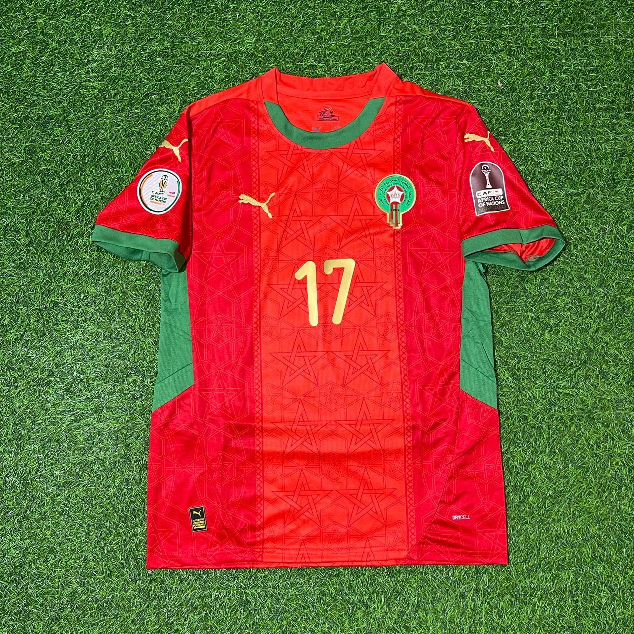 Maillot de football rouge de la nouvelle saison d'Ez Abde Ezzalzouli (Maroc, CAN 2025)