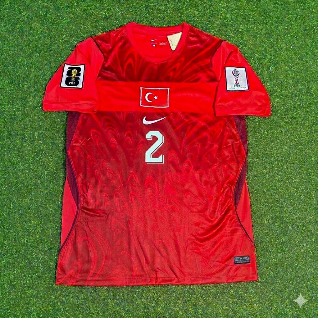 Zeki Çelik #2 Turquie Turquie - Coupe du Monde 2026 - Domicile Rouge - Maillot