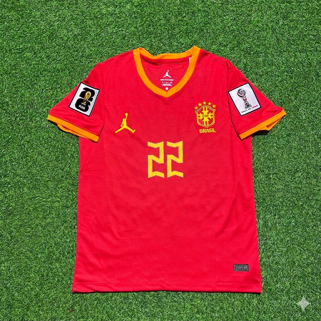 João Pedro 22# Brasilien WM 2026 Rotes Trikot
