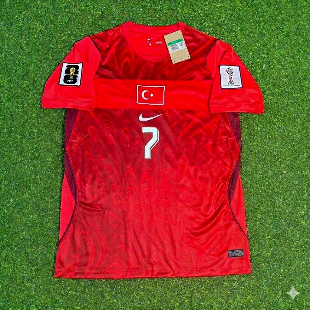 Kerem Aktürkoğlu #7 Turquie Turquie - Coupe du Monde 2026 - Domicile Rouge - Maillot Maillot - Maillot Maillot