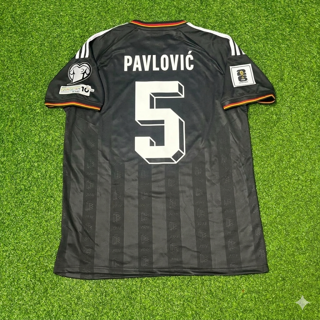 Aleksandar Pavlović 5# Deutschland WM 2026 Black Style Fußballtrikot