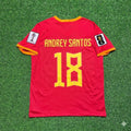 Andrey Santos #18 Brasilien WM 2026 Rotes Trikot