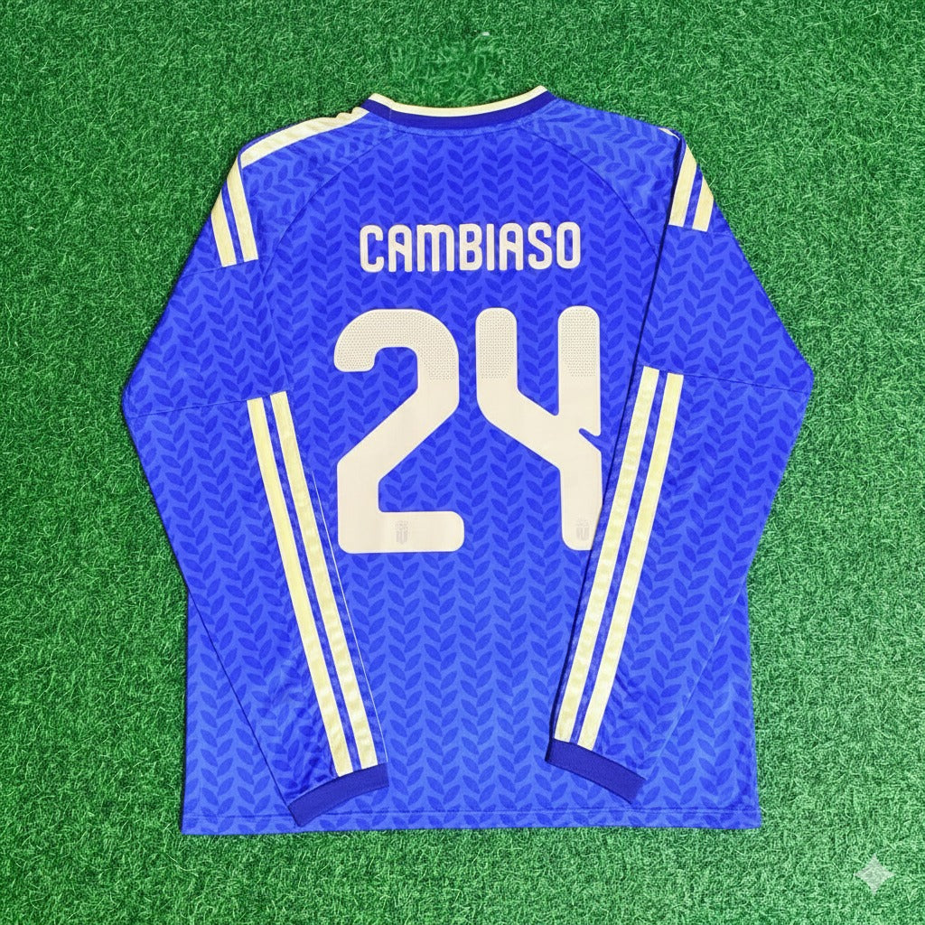 Andrea Cambiaso 24 – Italy 2026 World Cup Long-Sleeve Football Jersey