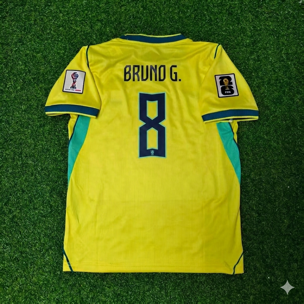 Bruno Guimarães #8 Brasilien Heimtrikot gelb WM 2026