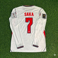 Bukayo Saka #7 Angleterre CM 2026 Maillot Domicile Manches Longues Blanc