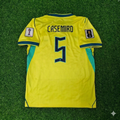 Maillot de football domicile jaune Casemiro #5 Brésil Coupe du Monde 2026