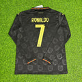 Cristiano Ronaldo Portugal 2026 Neues Saison Schwarzes Langarm-Fußballtrikot