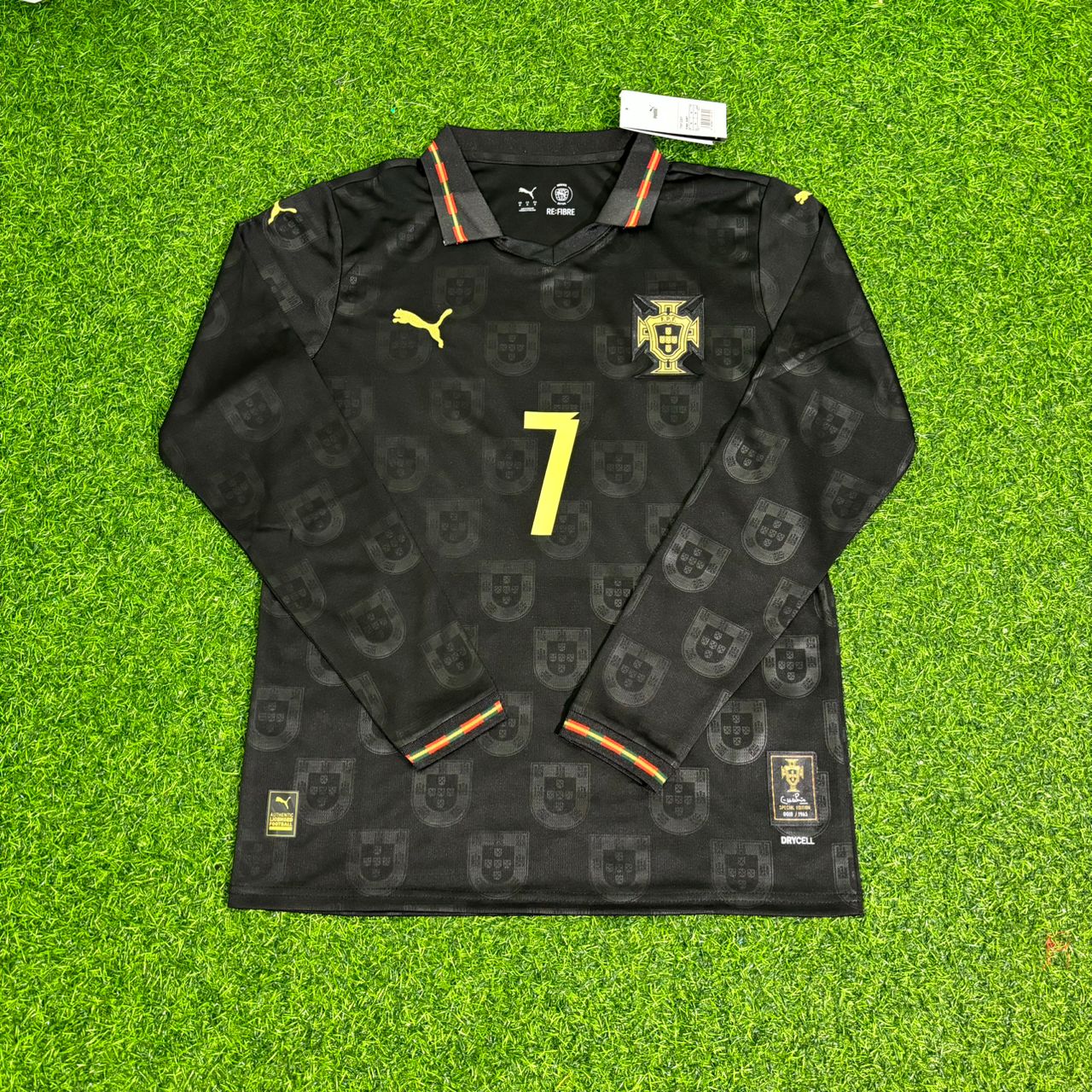 Cristiano Ronaldo Portugal 2026 Neues Saison Schwarzes Langarm-Fußballtrikot