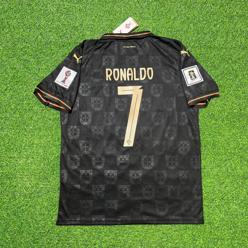 Cristiano Ronaldo Portugal WM 2026 Schwarzes Fußballtrikot