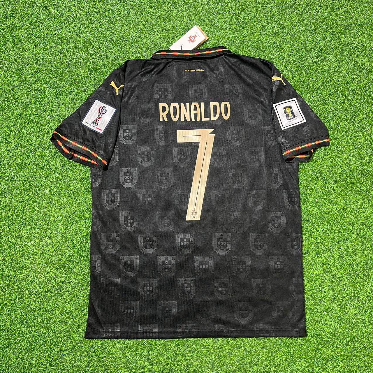 Cristiano Ronaldo Portugal WM 2026 Schwarzes Fußballtrikot