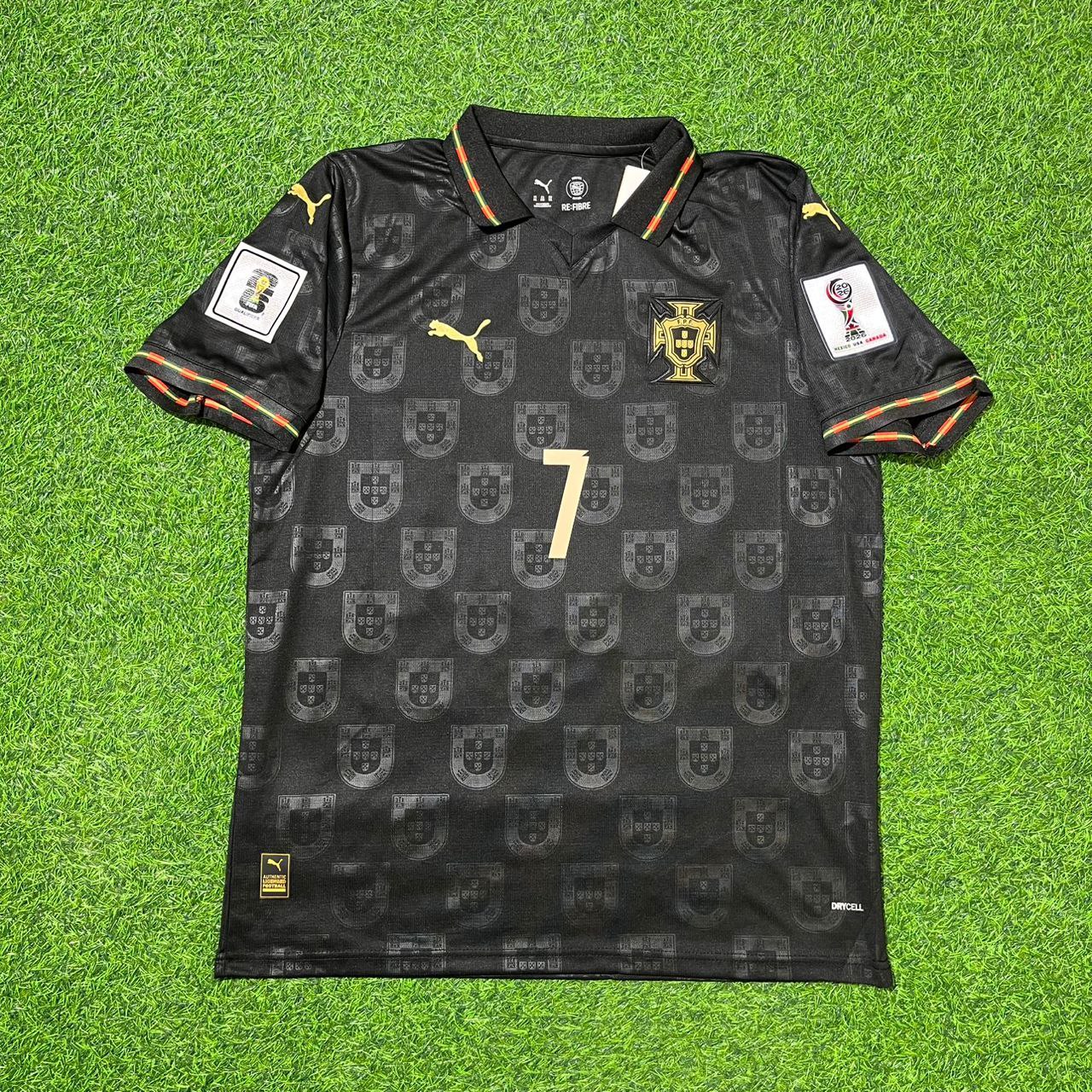 Cristiano Ronaldo Portugal WM 2026 Schwarzes Fußballtrikot
