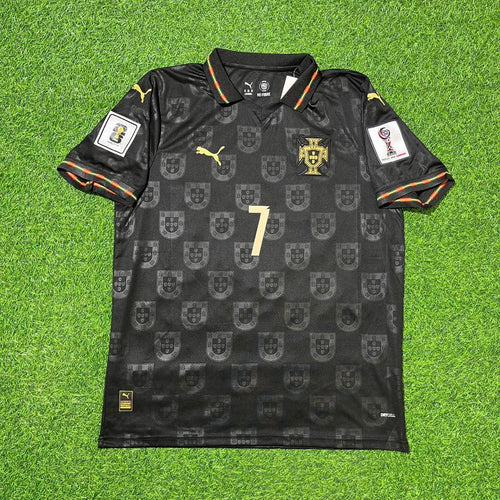 Cristiano Ronaldo Portugal WM 2026 Schwarzes Fußballtrikot