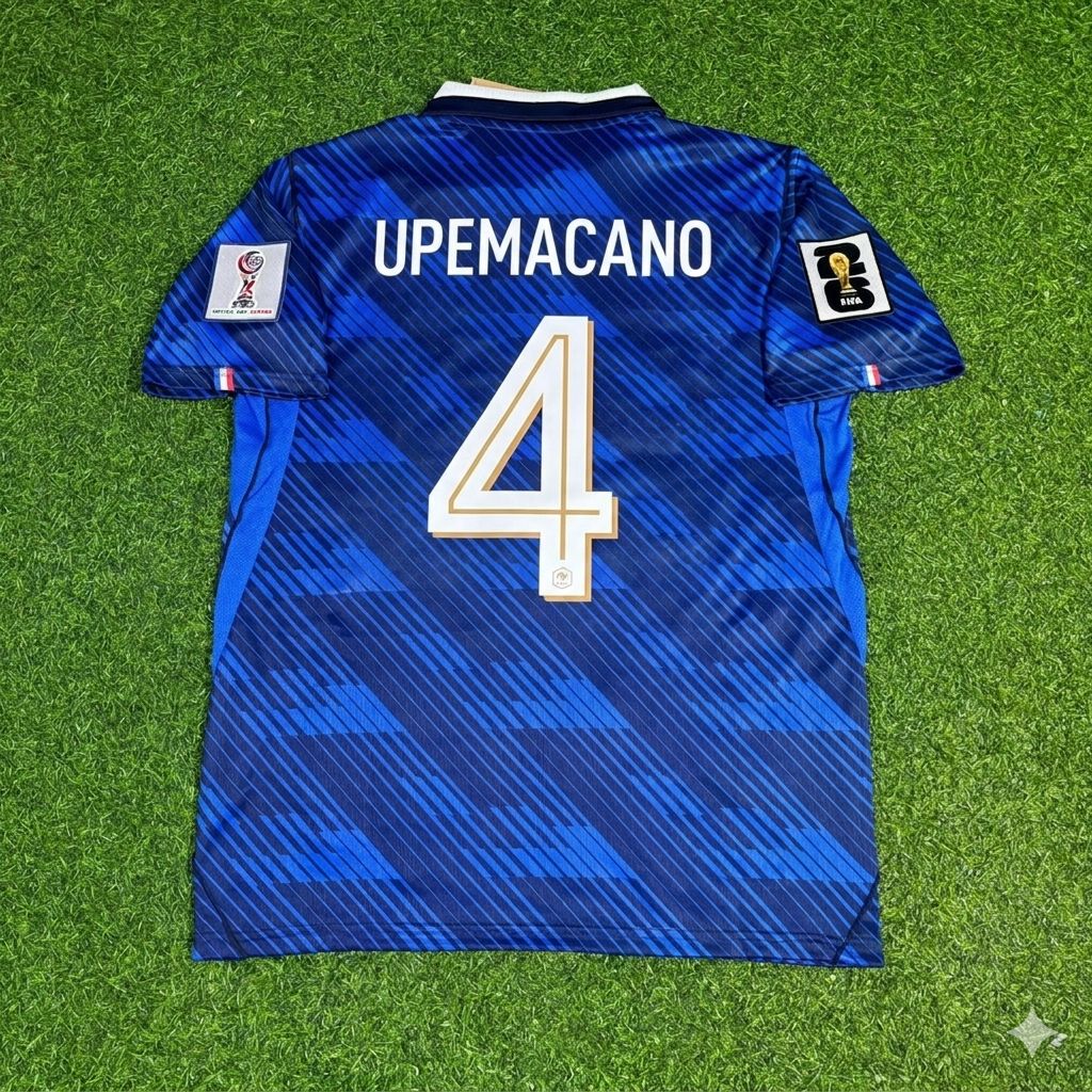 Dayot Upamecano 4 – Maillot domicile France Coupe du Monde 2026 (Bleu)
