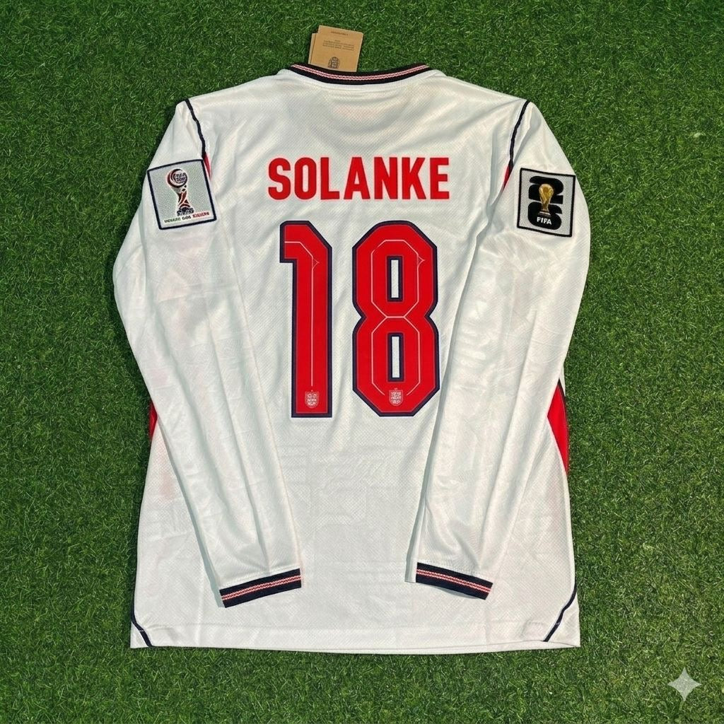 Dominic Solanke #18 Angleterre Coupe du Monde 2026 Domicile blanc Maillot manches longues