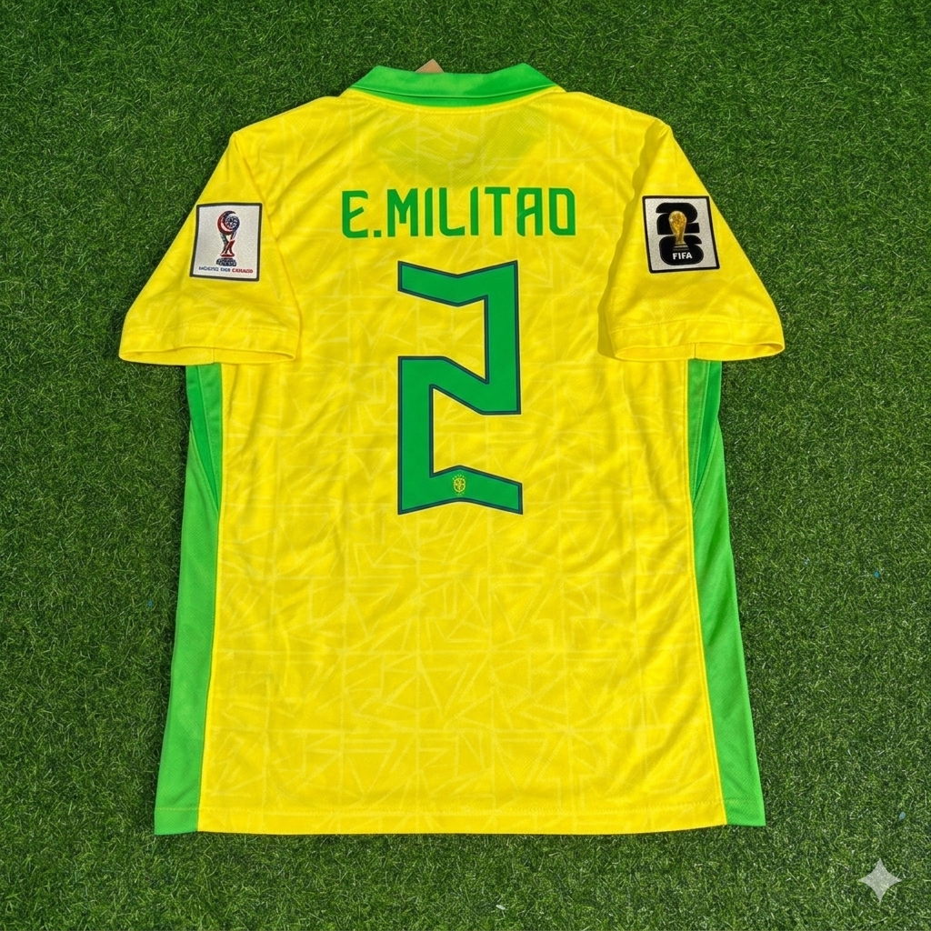 Eder Militao Brazil 2026 World Cup New Season Football Jersey
