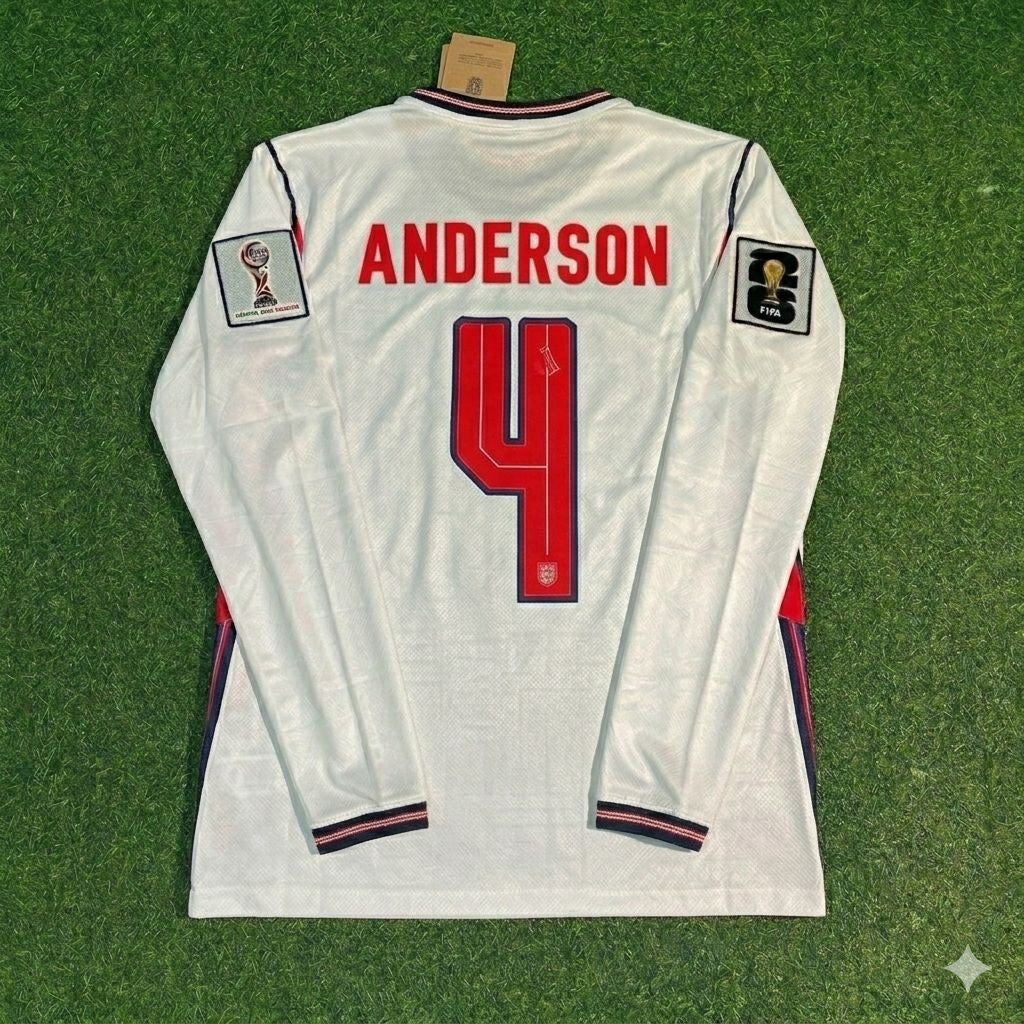 Elliot Anderson #4 Angleterre Maillot Domicile Coupe du Monde 2026 Manches Longues Blanc