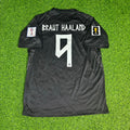 Maillot de football extérieur noir Erling Braut Haaland #9 Norvège Coupe du Monde 2026
