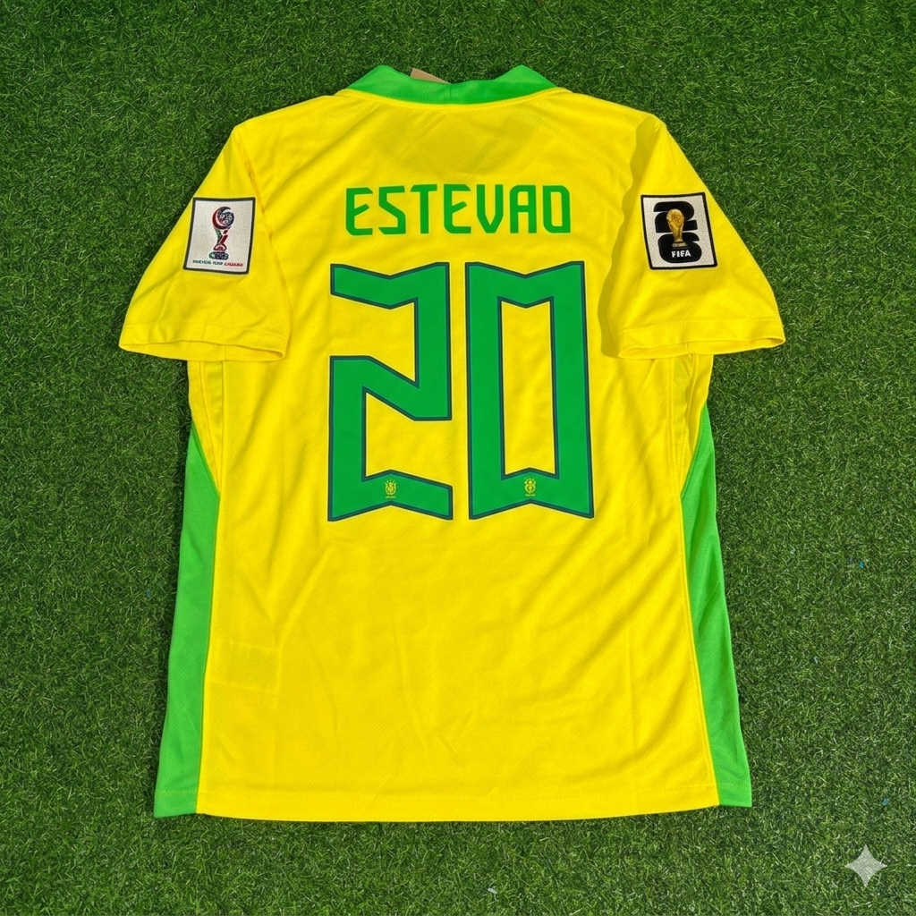 Estevao 20 Brasilien WM 2026 Neues Saison-Fußballtrikot