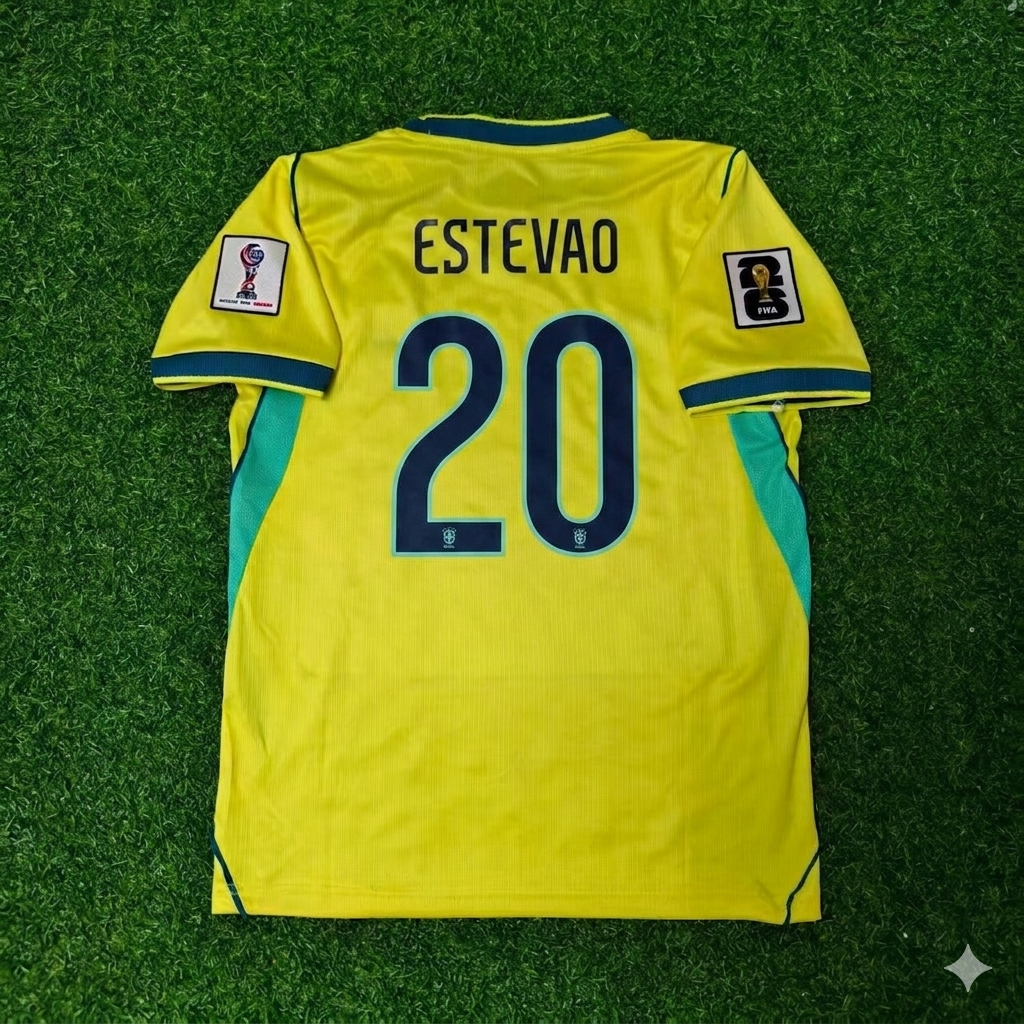 Estêvão Willian #20 Brazil 2026 World Cup Yellow Home Football Jersey