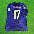 Fabinho 17# Brasilien WM 2026 Ärmel Blau Auswärtstrikot