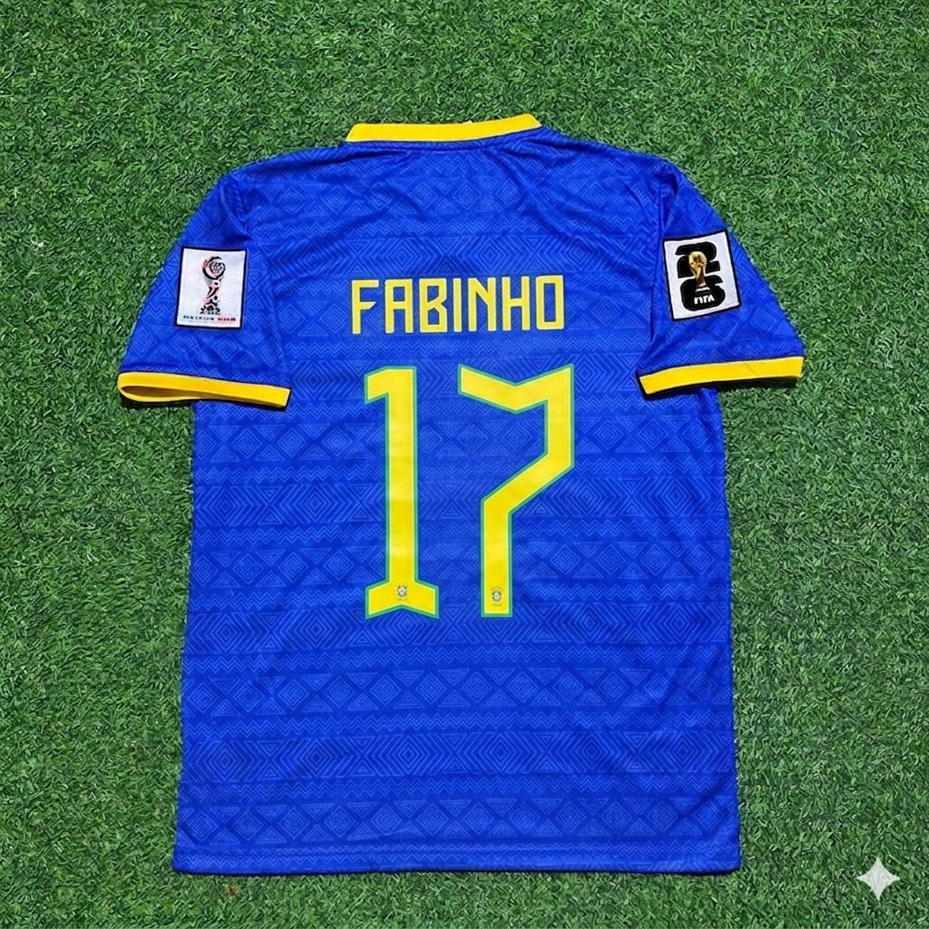 Fabinho 17 – Brasilien WM 2026 Blaues neues Fußballtrikot