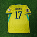 Maillot de foot domicile jaune Fabinho #17 Brésil Coupe du Monde 2026