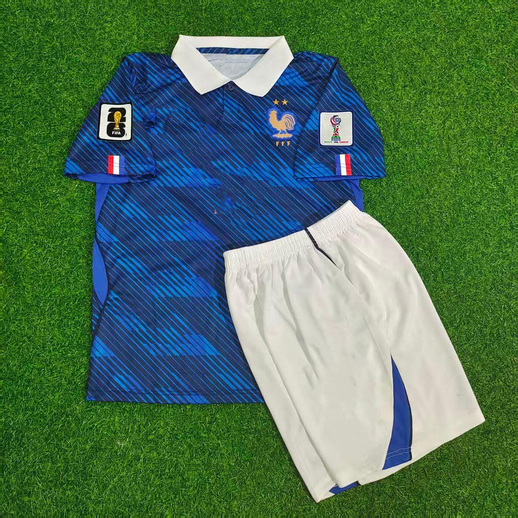 Maillot domicile enfant France pour la Coupe du Monde 2026, bleu