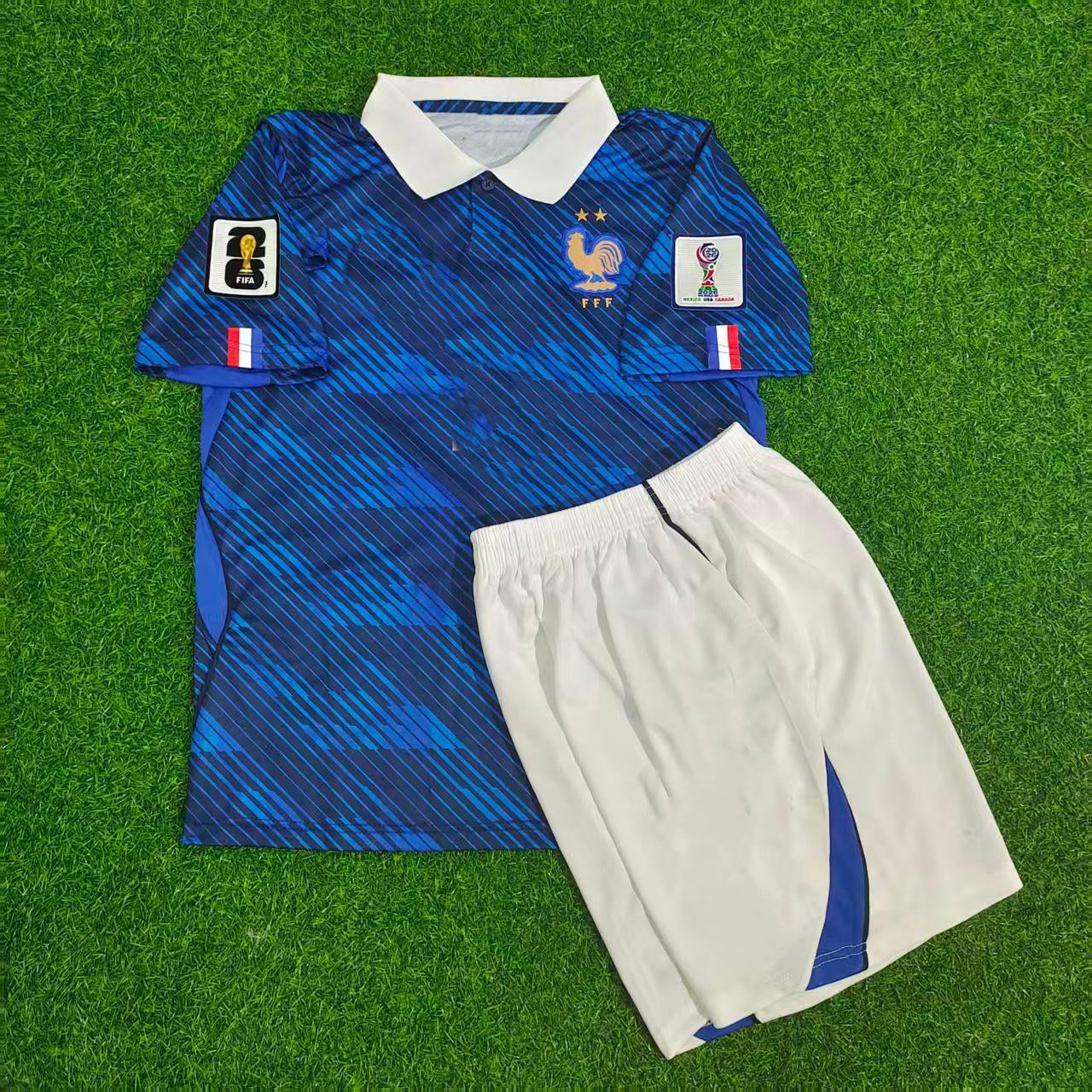 Maillot domicile enfant France pour la Coupe du Monde 2026, bleu