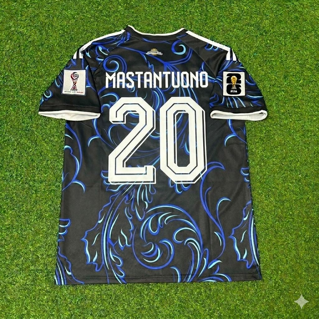 Franco Mastantuono #20 Argentine Maillot de Foot Coupe du Monde 2026 Nouvelle Saison Ensemble