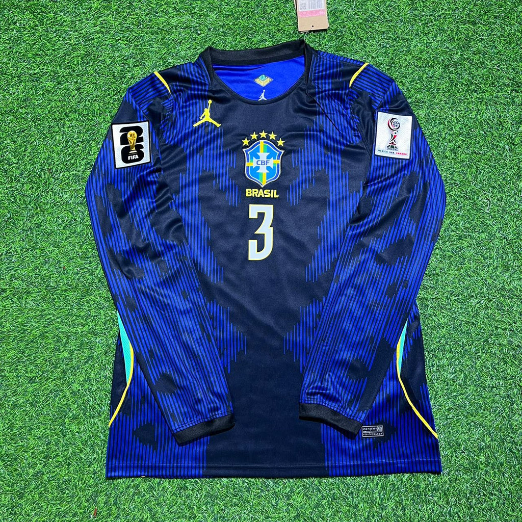Gabriel Magalhães 3# Brasilien 2026 WM Langarm Auswärtstrikot Blau