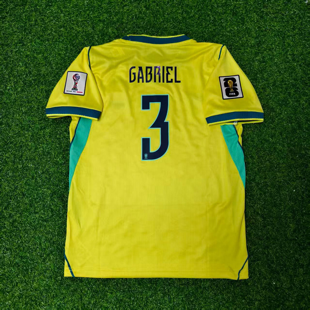 Maillot de Foot Domicile Jaune Gabriel Magalhães #3 Brésil Coupe du Monde 2026