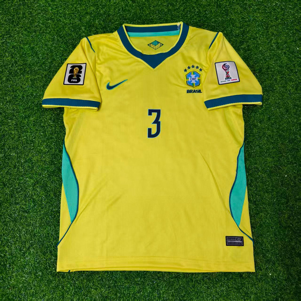 Maillot de Foot Domicile Jaune Gabriel Magalhães #3 Brésil Coupe du Monde 2026