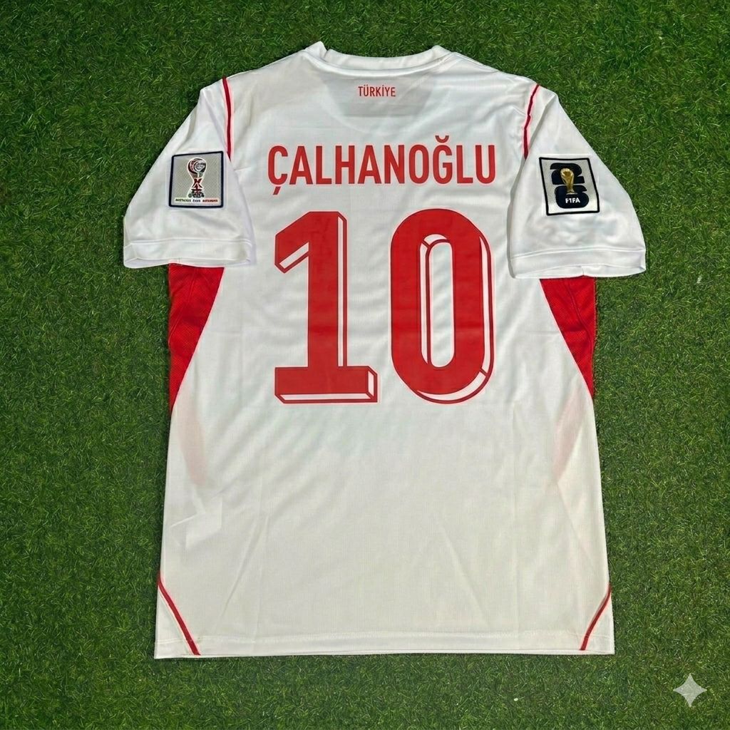 Hakan Çalhanoğlu #10 Türkei Türkei – Weltmeisterschaft 2026 – Auswärts Weiß – Trikot – Maillot Maglia