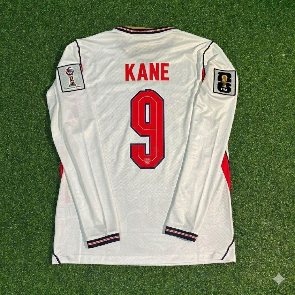 Maillot domicile Harry Kane #9 Angleterre CM 2026 Blanc Manches longues