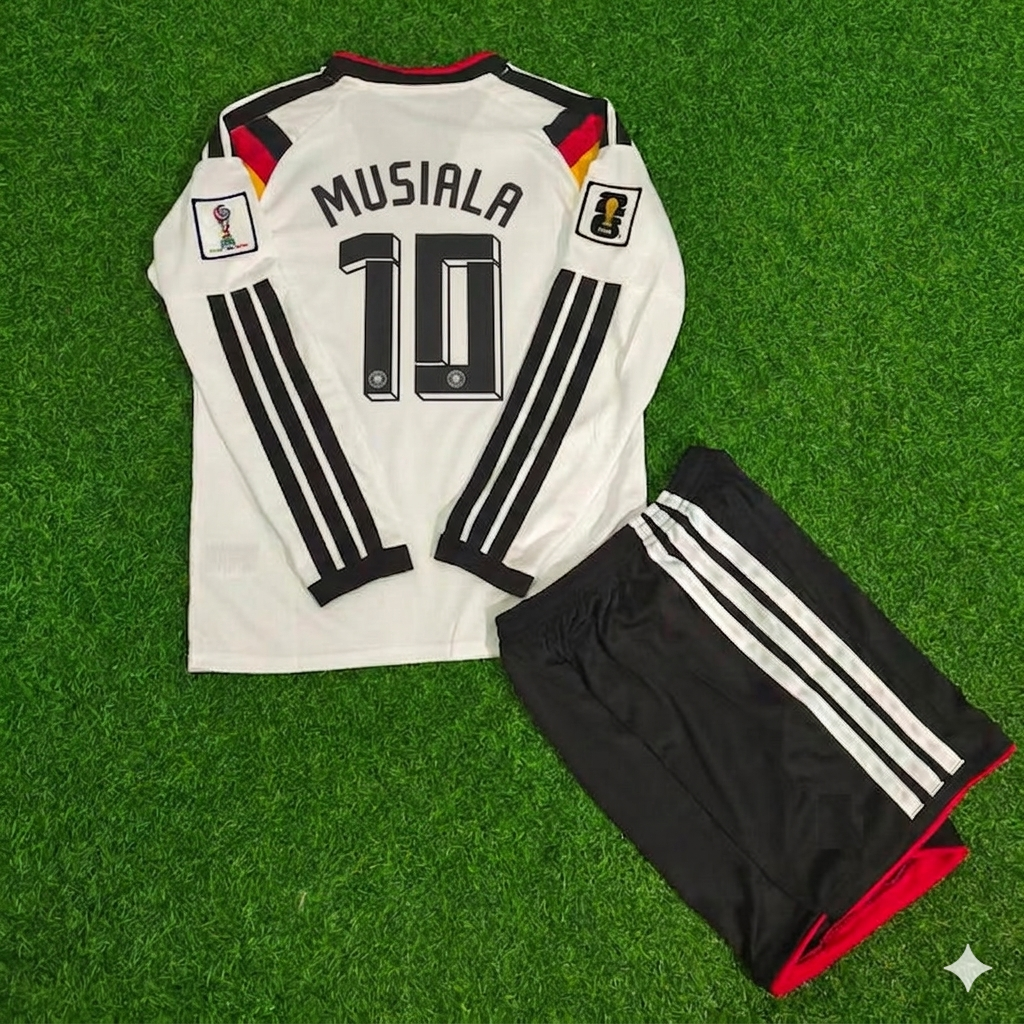 Jamal Musiala 10 – Deutschland WM 2026 Kinder Langarm-Heimtrikot-Set