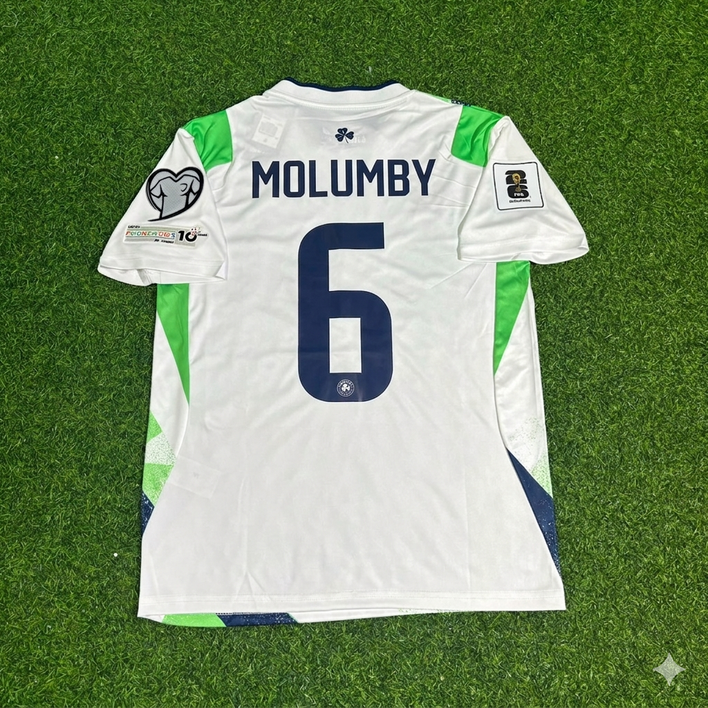 Jayson Molumby #6 Irlande Éliminatoires Coupe du Monde 2026 Maillot Vert et Blanc Neuf