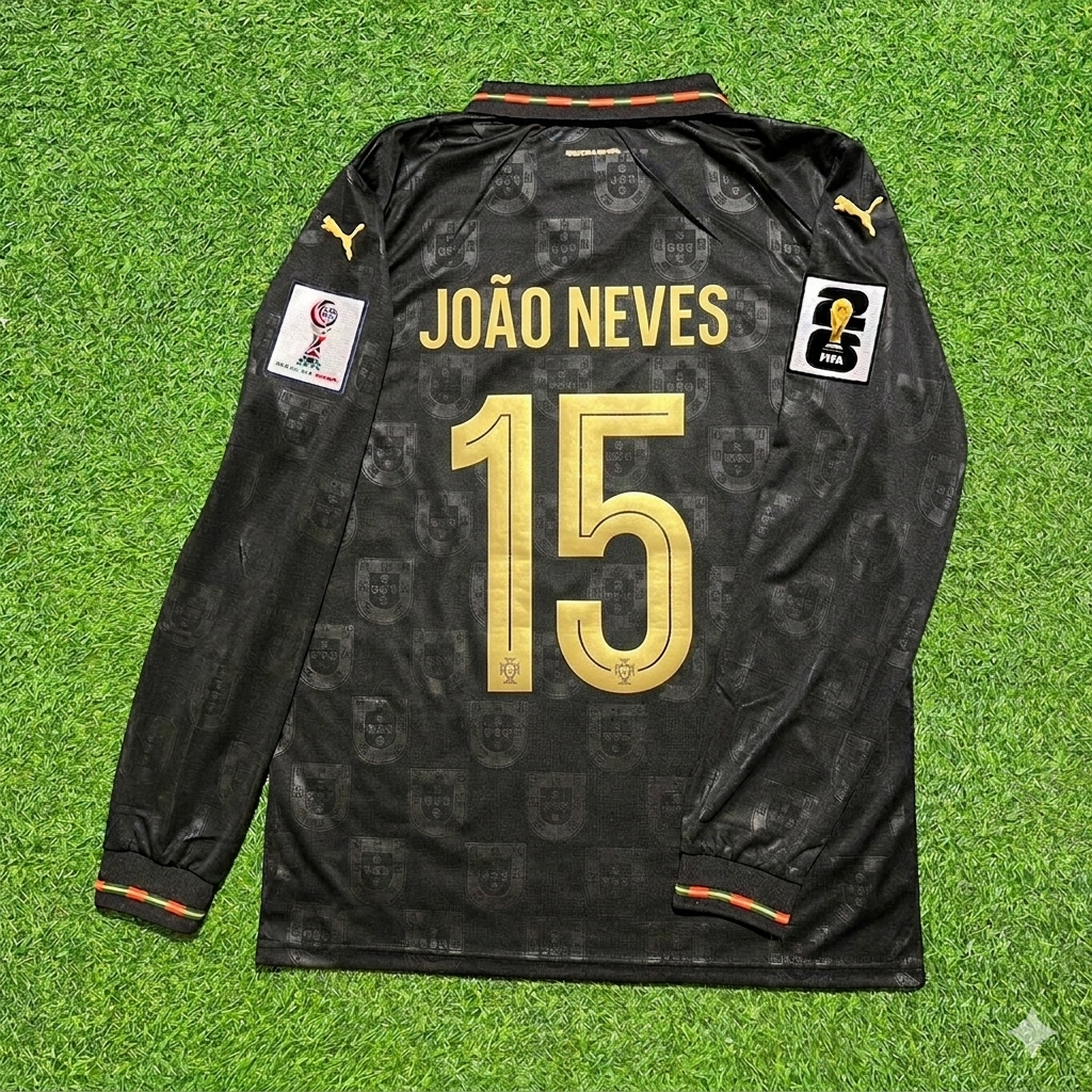 Joao Neves Portugal 2026 World Cup Home Langarmtrikot Trikot Maillot