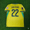 Maillot de football domicile jaune João Pedro #22 Brésil Coupe du Monde 2026