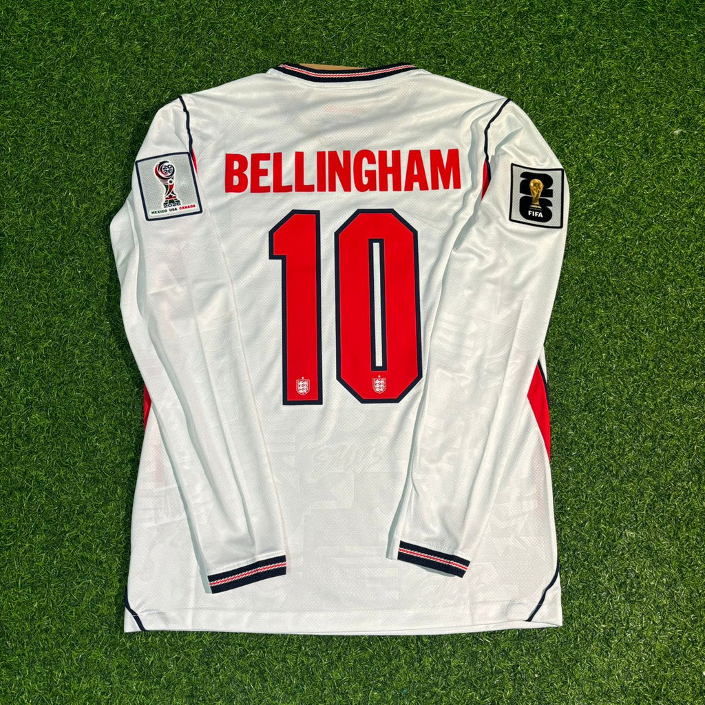 Jude Bellingham #10 England WM 2026 Heimtrikot Weiß Langarm